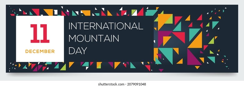 Creative design for (International Mountain Day), 11 December, Vector illustration.