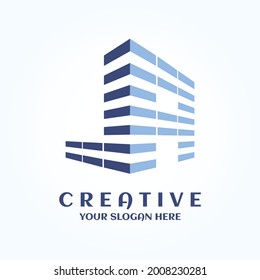 Creative design JA building logo symbol