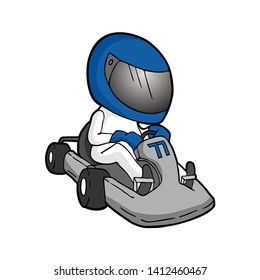 Creative design of karting driver with number 77