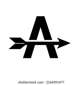creative design of letter a and arrow