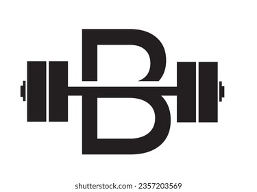 KREATIVES DESIGN VON SCHREIBEN B UND BARBELL