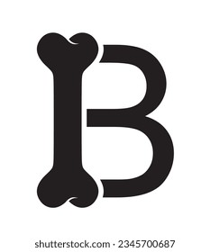 creative design of letter B and bone