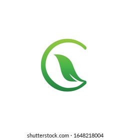 Creative design Letter C logo,Green leaf,Herbal,Pharmacy,ecology vector illustration
