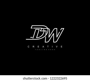 Creative Design Letter DW Linked Vector Monogram Logo Illustration
