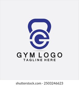 Creative design letter G Combination with kettlebell for Fitness GYM Logo.