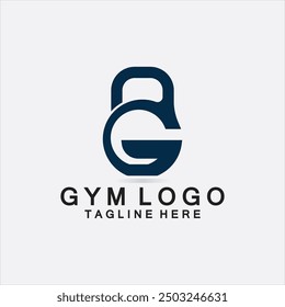 Letra de diseño creativo G Combinación con kettlebell para el logotipo de Fitness GYM.