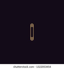 creative design letter I gold