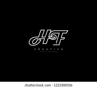 Creative Design Letter HF Linked Vector Monogram Logo Illustration
