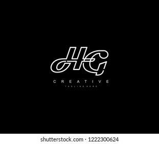 Creative Design Letter HG Linked Vector Monogram Logo Illustration
