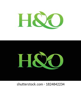 Creative design letter H&O design symbol with leaf for your best business symbol. Vector illustration EPS.8 EPS.10