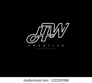 Creative Design Letter HW Linked Vector Monogram Logo Illustration