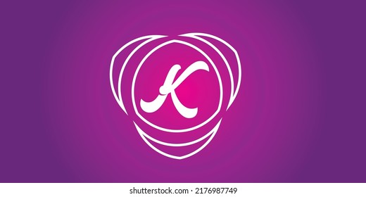 creative design for letter K with a purple background 