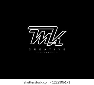Creative Design Letter MK Linked Vector Monogram Logo Illustration