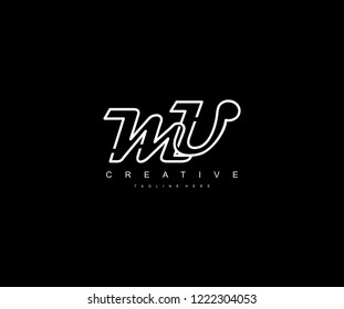 Creative Design Letter MV Linked Vector Monogram Logo Illustration