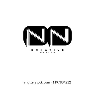 Creative design letter N isolated modern square logo