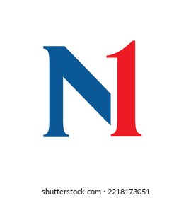 creative design of letter N and number 1 combination 