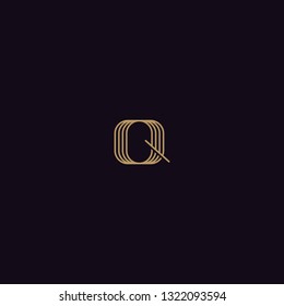 creative design of the letter Q golden