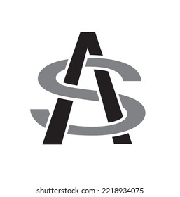 creative design of letter a and s combination