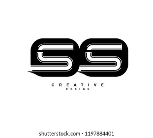 Creative design letter SS isolated modern square logo