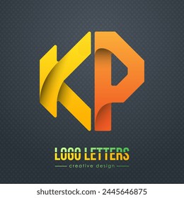 Creative design of the letters K and P. A template for a corporate brand, logo, and business card. A recognizable element of the brand name. The idea of thematic creativity