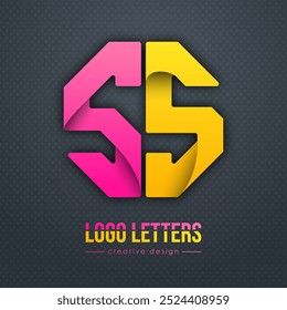 Creative design of the letters S and S. A template for a corporate brand, logo, and business card. A recognizable element of the brand name. The idea of thematic creativity