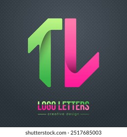 Diseño creativo de las letras T y L. Una Plantilla para una marca corporativa, logotipo y tarjeta de visita. Un elemento reconocible del nombre de la marca. La idea de la creatividad temática