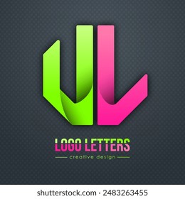 Diseño creativo de las letras U y L. Una Plantilla para una marca corporativa, logotipo y tarjeta de presentación. Un elemento reconocible de la marca. La idea de la creatividad temática