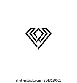 logotipo de diamante de línea de diseño creativo
