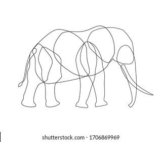 Creative design of line elephant figure