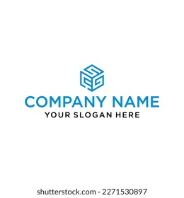 línea de diseño creativo forma hexágono SCG y logotipo de cubo con diseño de letras para identidad corporativa