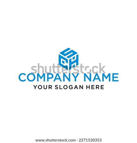 creative design line SCH hexagon shape and cube logo with lettering design for corporate identity Stock foto © 