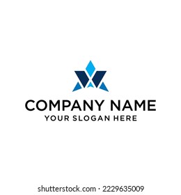 the creative design lines the AW triangle shape and the triangle logo with the letter design for corporate identity