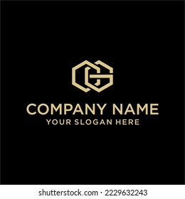 the creative design lines the CG hexagon shape and the cube logo with the letter design for corporate identity