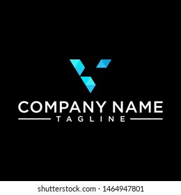 creative design lines form a triangle V