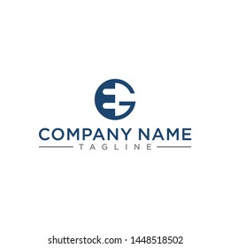 creative design lines letters EG circle shape