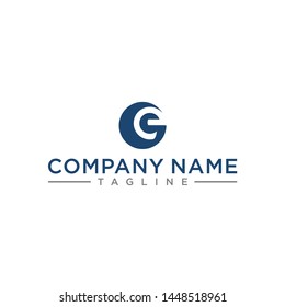 creative design lines letters EG circle shape