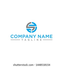 creative design lines letters ES circle shape