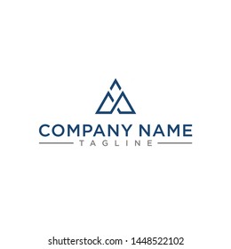 creative design lines letters AM triangular shape