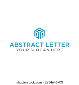 las líneas de diseño creativo de la forma hexágono PA y el logotipo del cubo con el diseño de letras para la identidad corporativa