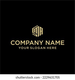 las líneas de diseño creativo de la forma hexágono de SMA y el logotipo del cubo con el diseño de letras para la identidad corporativa