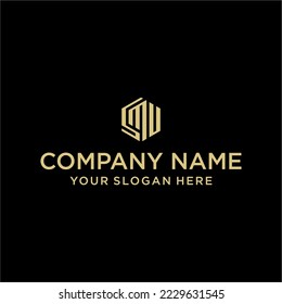 the creative design lines the SMU hexagon shape and the cube logo with the letter design for corporate identity