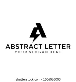 the creative design lines the A triangle shape and the triangle logo with the letter design for corporate identity.