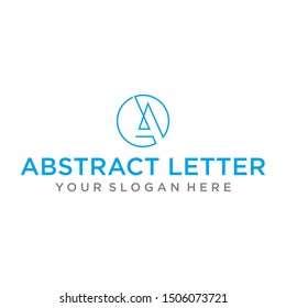 the creative design lines the A triangle shape and the triangle logo with the letter design for corporate identity.