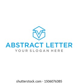 creative design lines V hexagon shapes and hexagon logos with letter designs for corporate identity.