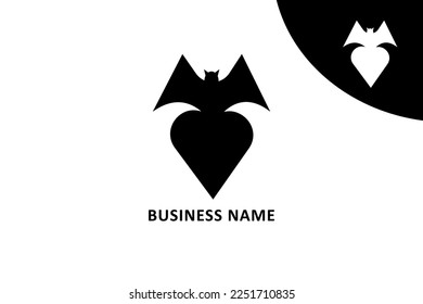 Creative design logo bat heart