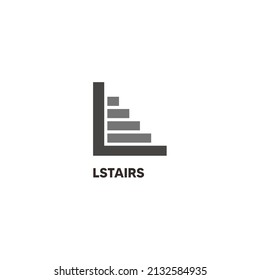 creative design logo concept Leterr L with stairs for logo company or symbol