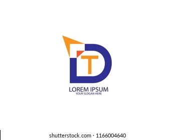 Creative design logo. D and T letter vector icon . Creativity logo symbol. Business company brand sign. Typography template.