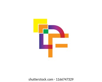 Creative design logo. DF letter vector icon . Creativity logo symbol. Business company brand sign. Typography template.