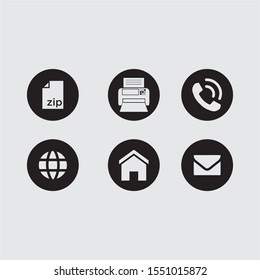 creative design logo icon clip art email flaksimail home telephone zip in a nice black and white circle