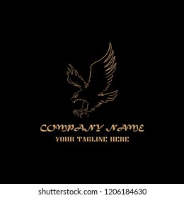 Creative design logo ideas Gold Eagle on a white background become a brand symbol for your business, vector design